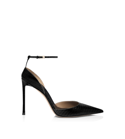 Tom Ford Tejus-Effect Printed Leather Vertigo Ankle Strap Pump