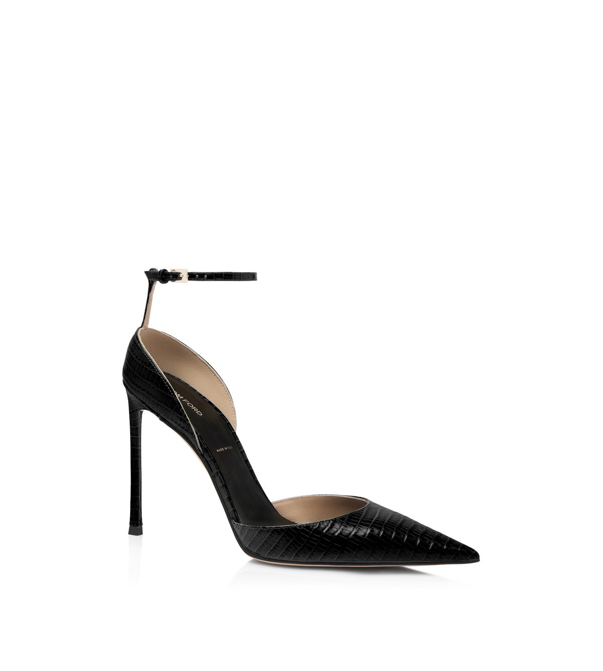 Tom Ford Tejus-Effect Printed Leather Vertigo Ankle Strap Pump