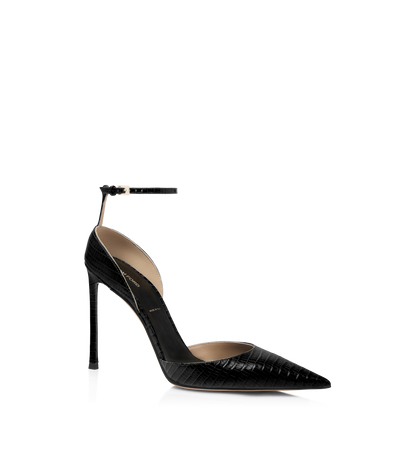 Tom Ford Tejus-Effect Printed Leather Vertigo Ankle Strap Pump