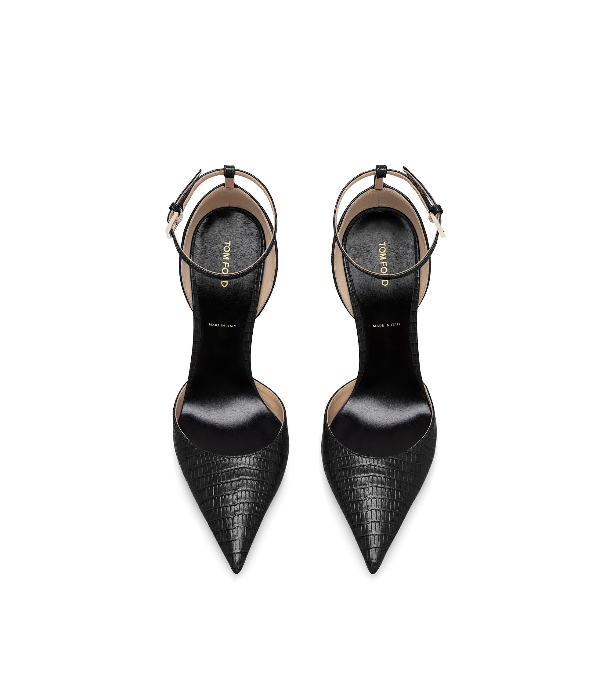 Tom Ford Tejus-Effect Printed Leather Vertigo Ankle Strap Pump