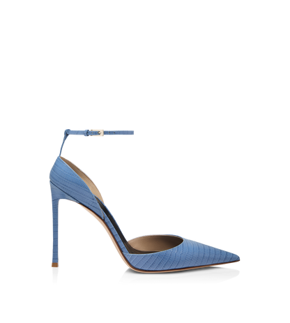 Tom Ford Tejus-Effect Printed Leather Vertigo Ankle Strap Pump