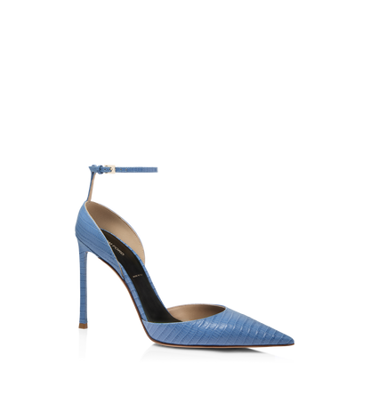 Tom Ford Tejus-Effect Printed Leather Vertigo Ankle Strap Pump