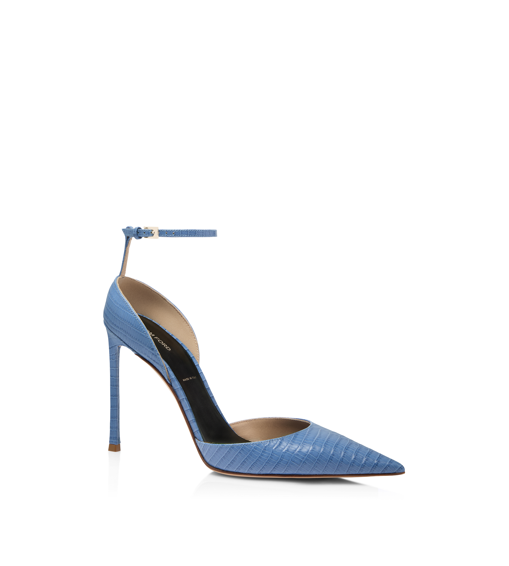 Tom Ford Tejus-Effect Printed Leather Vertigo Ankle Strap Pump