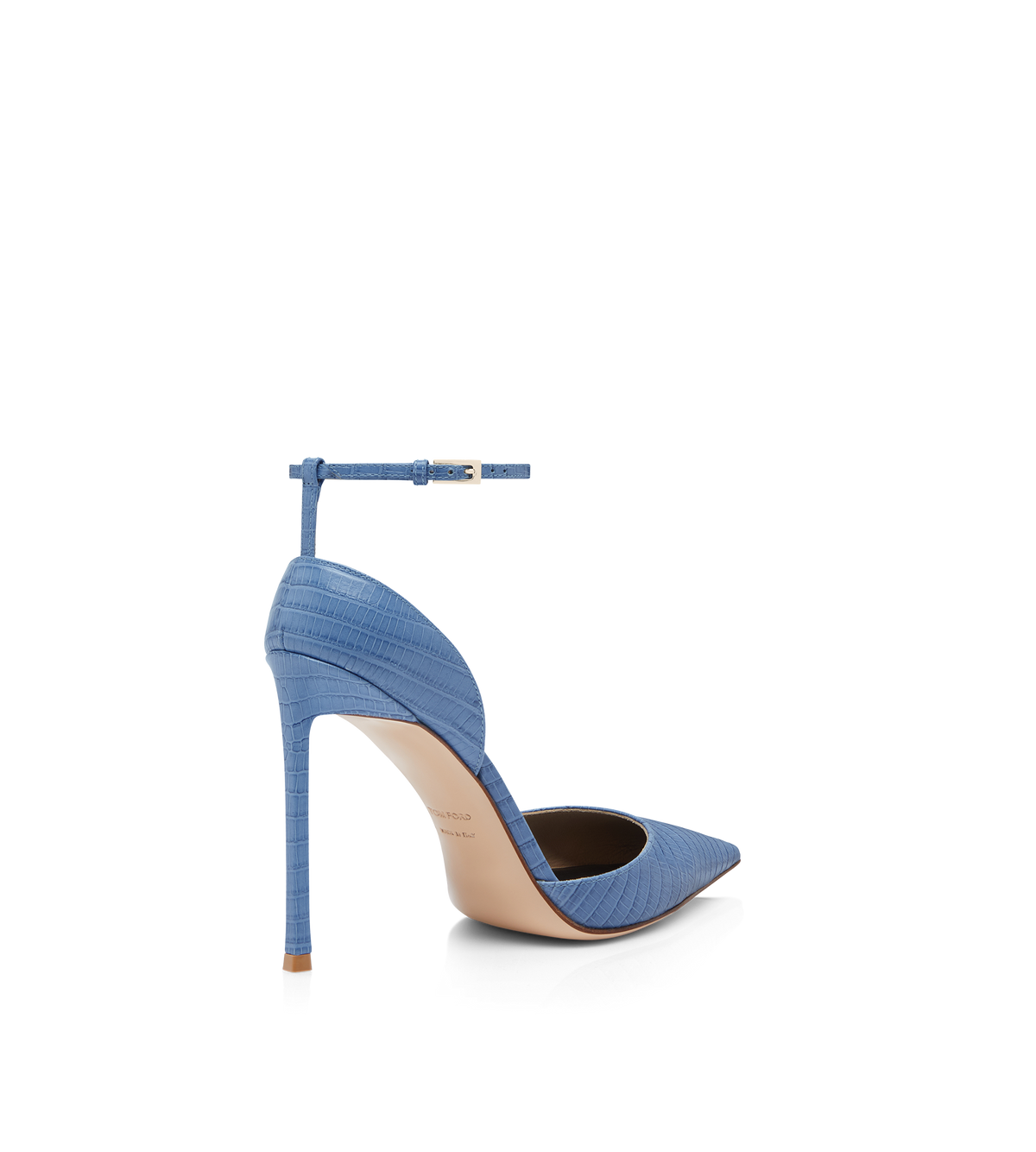 Tom Ford Tejus-Effect Printed Leather Vertigo Ankle Strap Pump