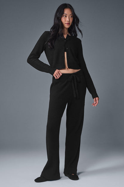 Alo Yoga Women'S Snuggle Up Sweater Cropped Cardigan