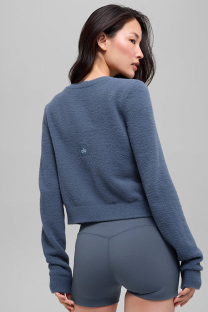Alo Yoga Women'S Snuggle Up Sweater Cropped Cardigan