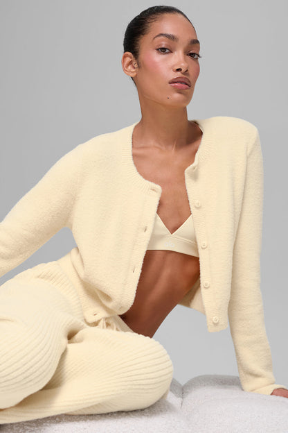 Alo Yoga Women'S Snuggle Up Sweater Cropped Cardigan