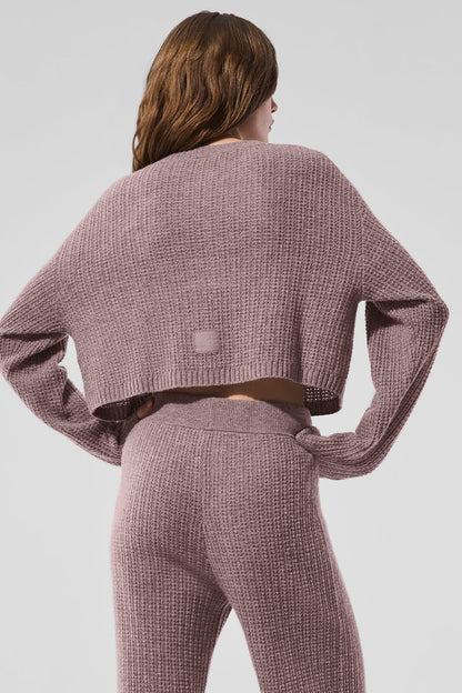 Alo Yoga Women'S Cashmere Plush Waffle Cardigan