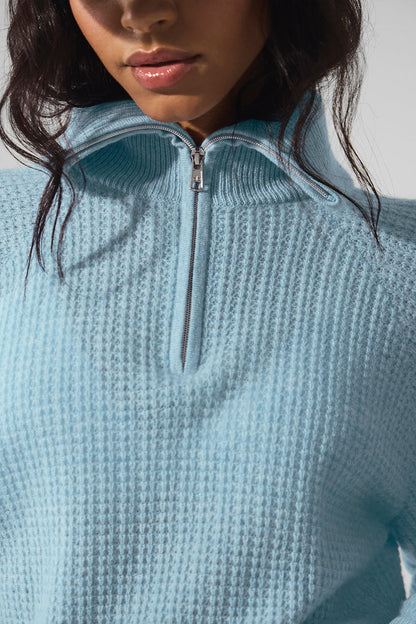 Alo Yoga Women'S Cashmere Plush Waffle 1/4 Zip Pullover