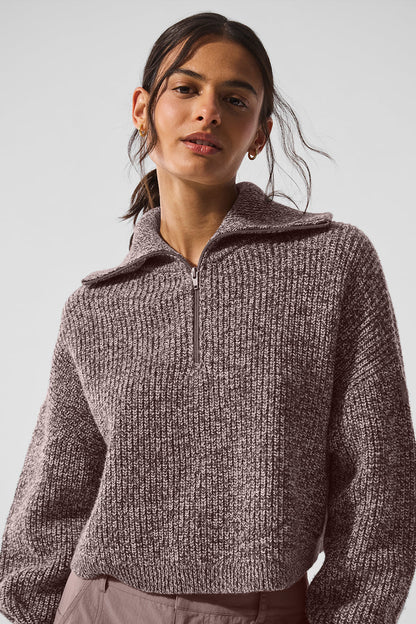 Alo Yoga Marl Sweater 1/4 Zip Pullover