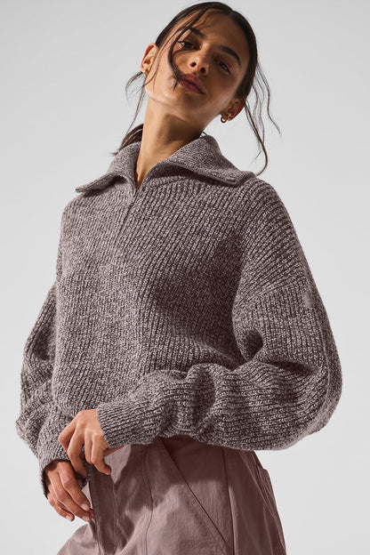 Alo Yoga Marl Sweater 1/4 Zip Pullover