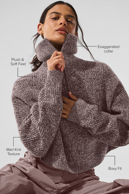 Alo Yoga Marl Sweater 1/4 Zip Pullover