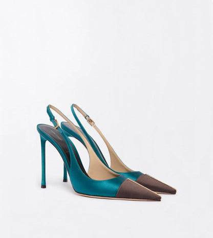 Tom Ford Satin and Crystal Stones Thea Slingback