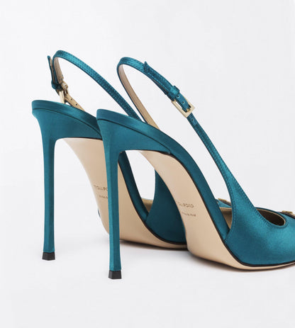 Tom Ford Satin and Crystal Stones Thea Slingback