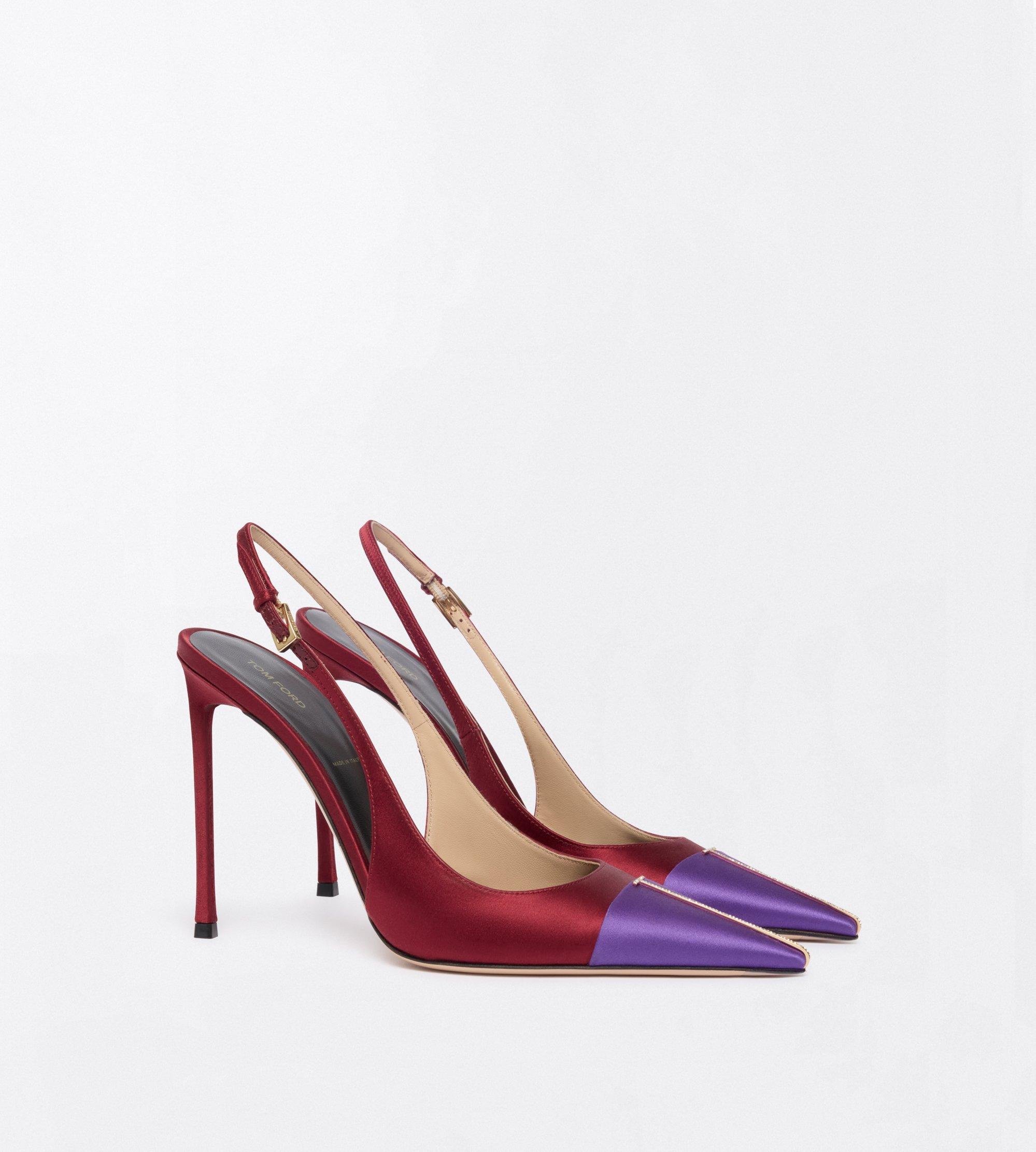 Tom Ford Satin and Crystal Stones Thea Slingback