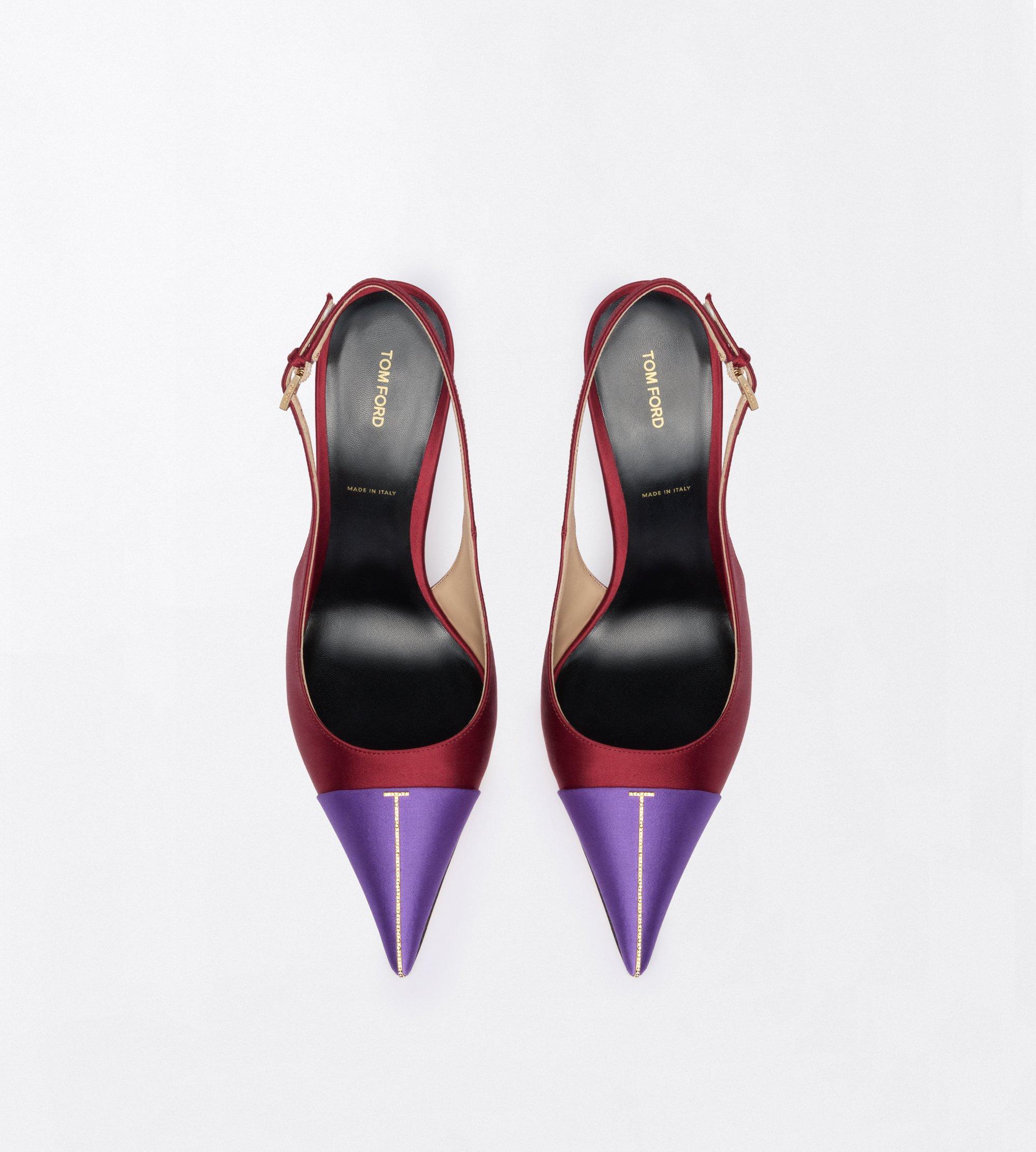 Tom Ford Satin and Crystal Stones Thea Slingback