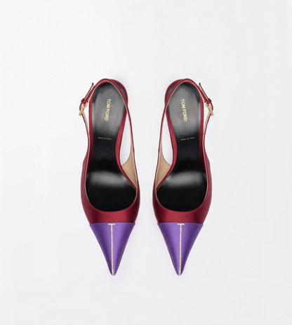 Tom Ford Satin and Crystal Stones Thea Slingback