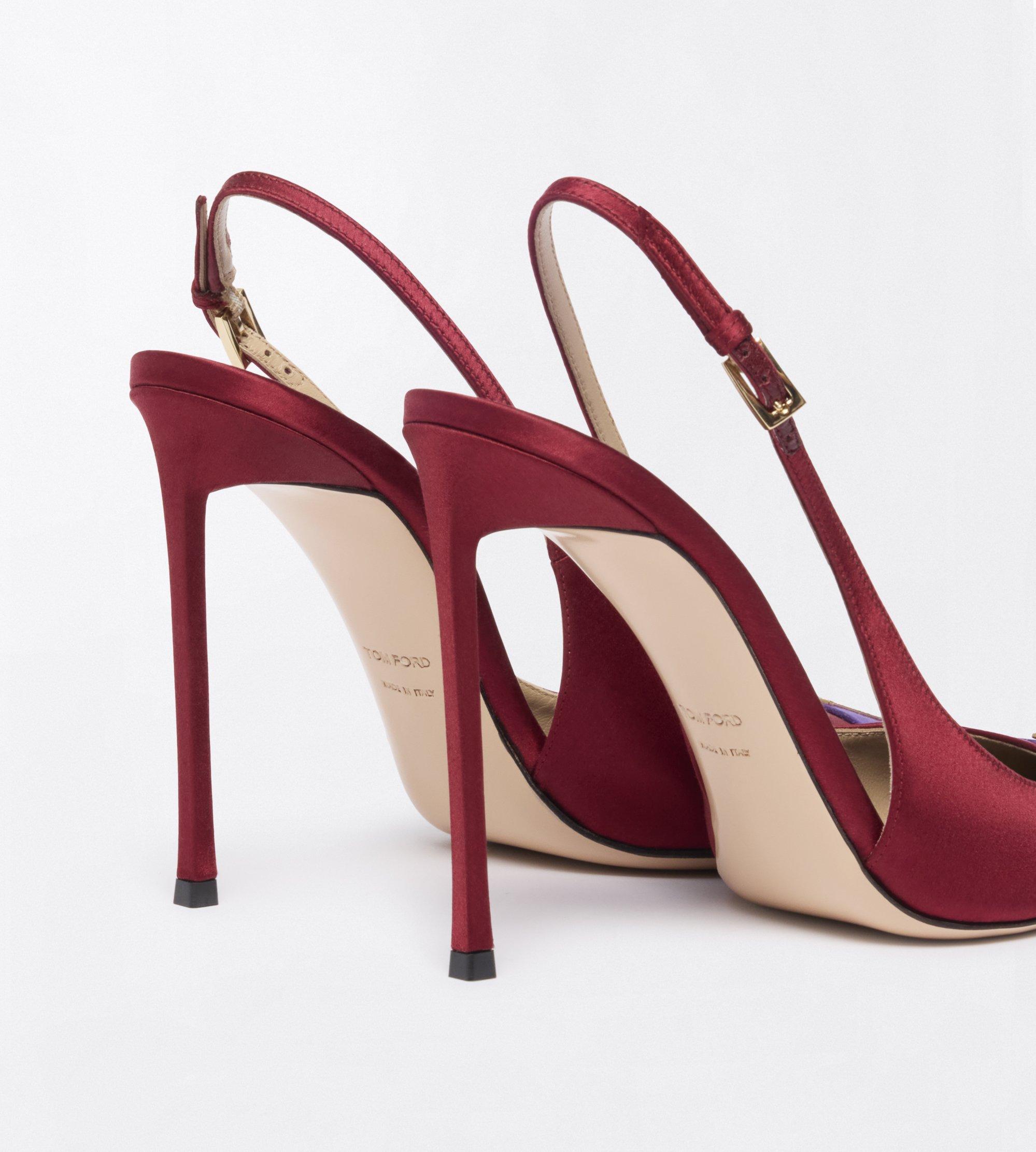 Tom Ford Satin and Crystal Stones Thea Slingback