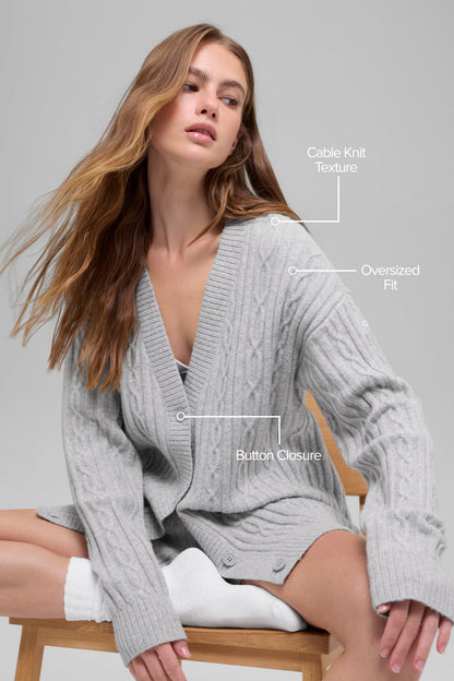 Alo Yoga Women'S Cable Knit Winter Bliss Cardigan
