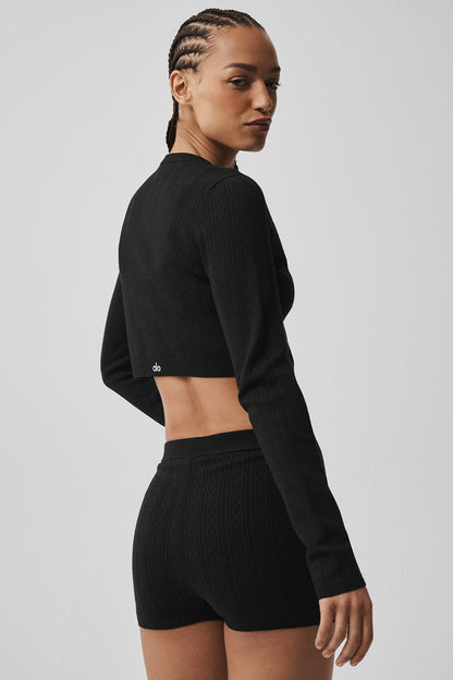 Alo Yoga Women'S Pointelle Sweater Be Mine Cardigan