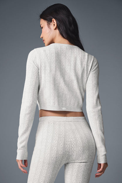 Alo Yoga Women'S Pointelle Sweater Be Mine Cardigan
