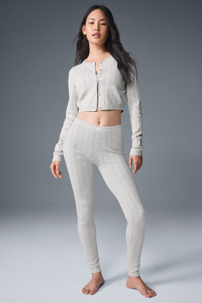 Alo Yoga Women'S Pointelle Sweater Be Mine Cardigan