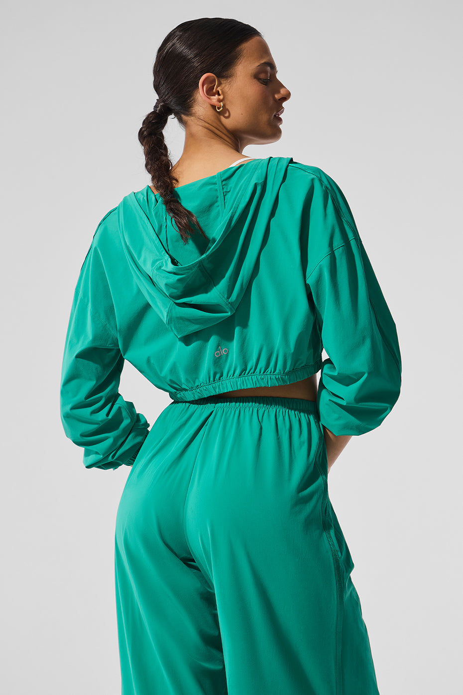 Alo Yoga Cropped Breezy Full-Zip Hoodie