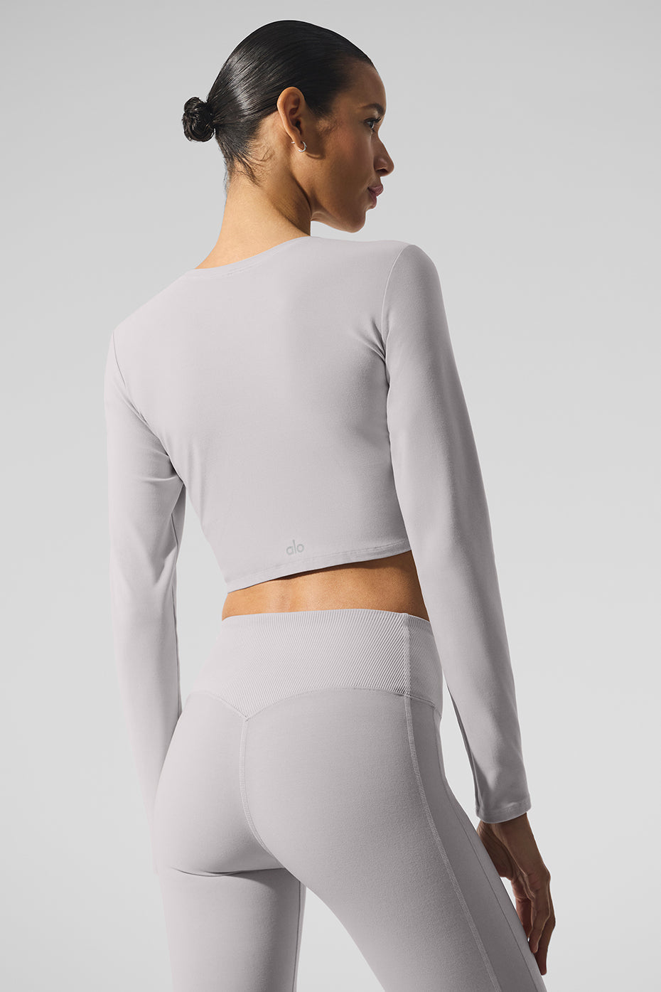 Alo Yoga Women'S Alosoft Crop Finesse Long Sleeve