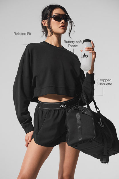 Alo Yoga Women'S Cropped Sway Crew Neck Pullover