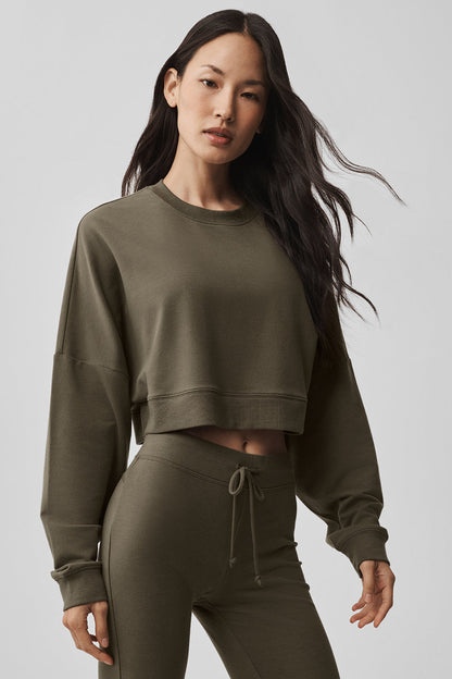 Alo Yoga Women'S Cropped Sway Crew Neck Pullover