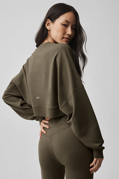 Alo Yoga Women'S Cropped Sway Crew Neck Pullover