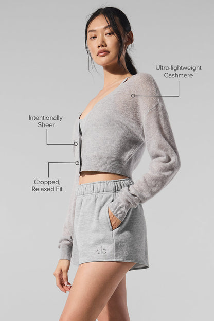 Alo Yoga Women'S Sheer Cashmere Cropped Cardigan