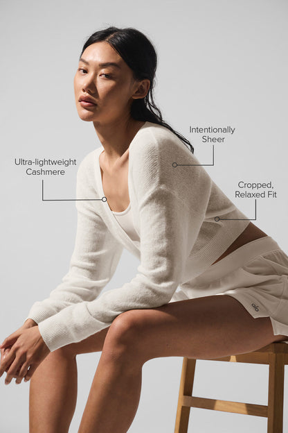 Alo Yoga Women'S Sheer Cashmere Cropped Cardigan