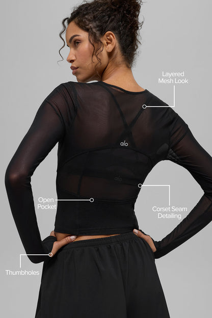 Alo Yoga Women'S Mesh Winter Twilight Long Sleeve