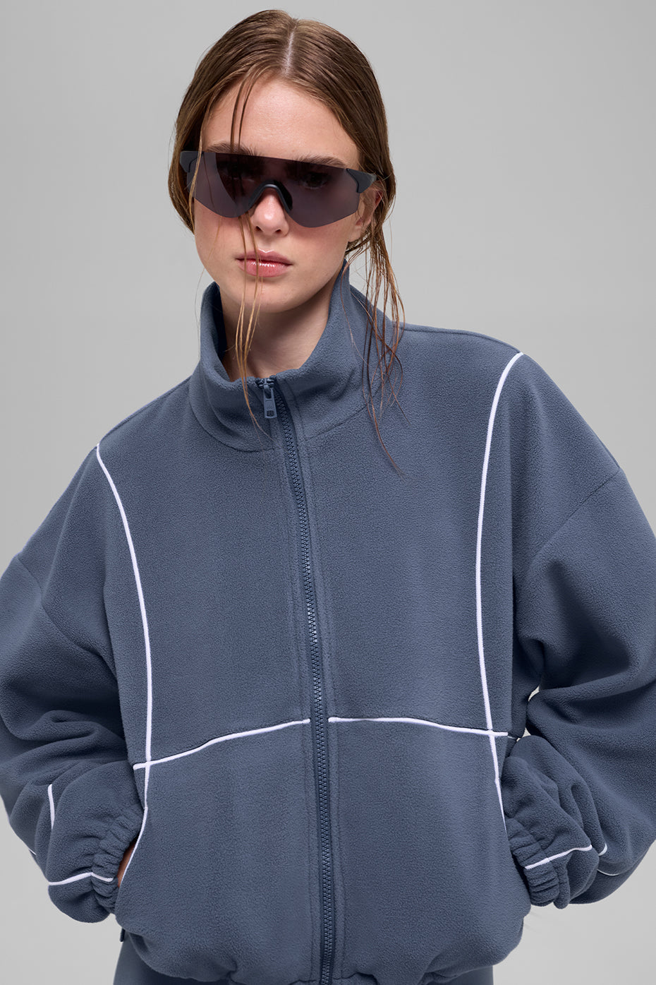 Alo Yoga Women'S Polar Fleece Game Time Full Zip Jacket
