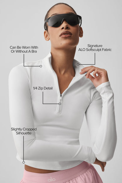 Alo Yoga Women'S Alo Softsculpt Precision 1/4 Zip Long Sleeve