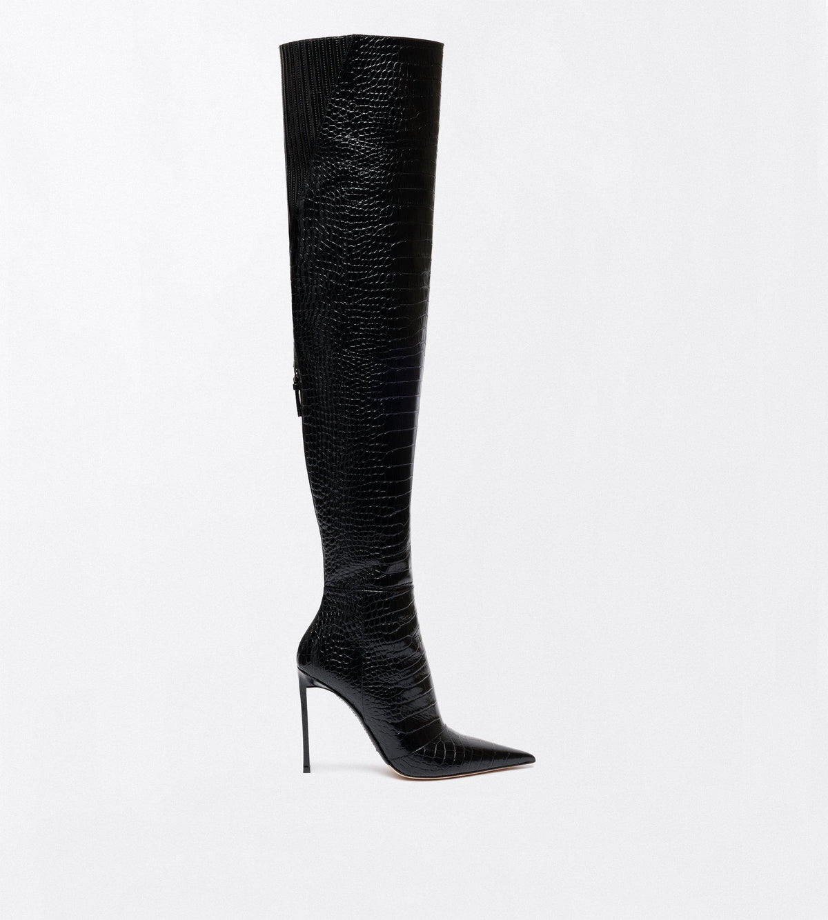 Tom Ford Shiny Stamped Crocodile Leather Vertigo Thigh High Boot