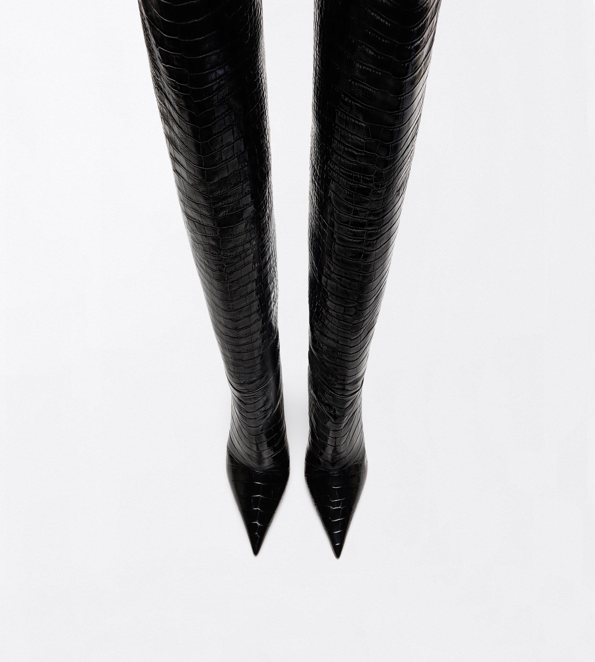 Tom Ford Shiny Stamped Crocodile Leather Vertigo Thigh High Boot