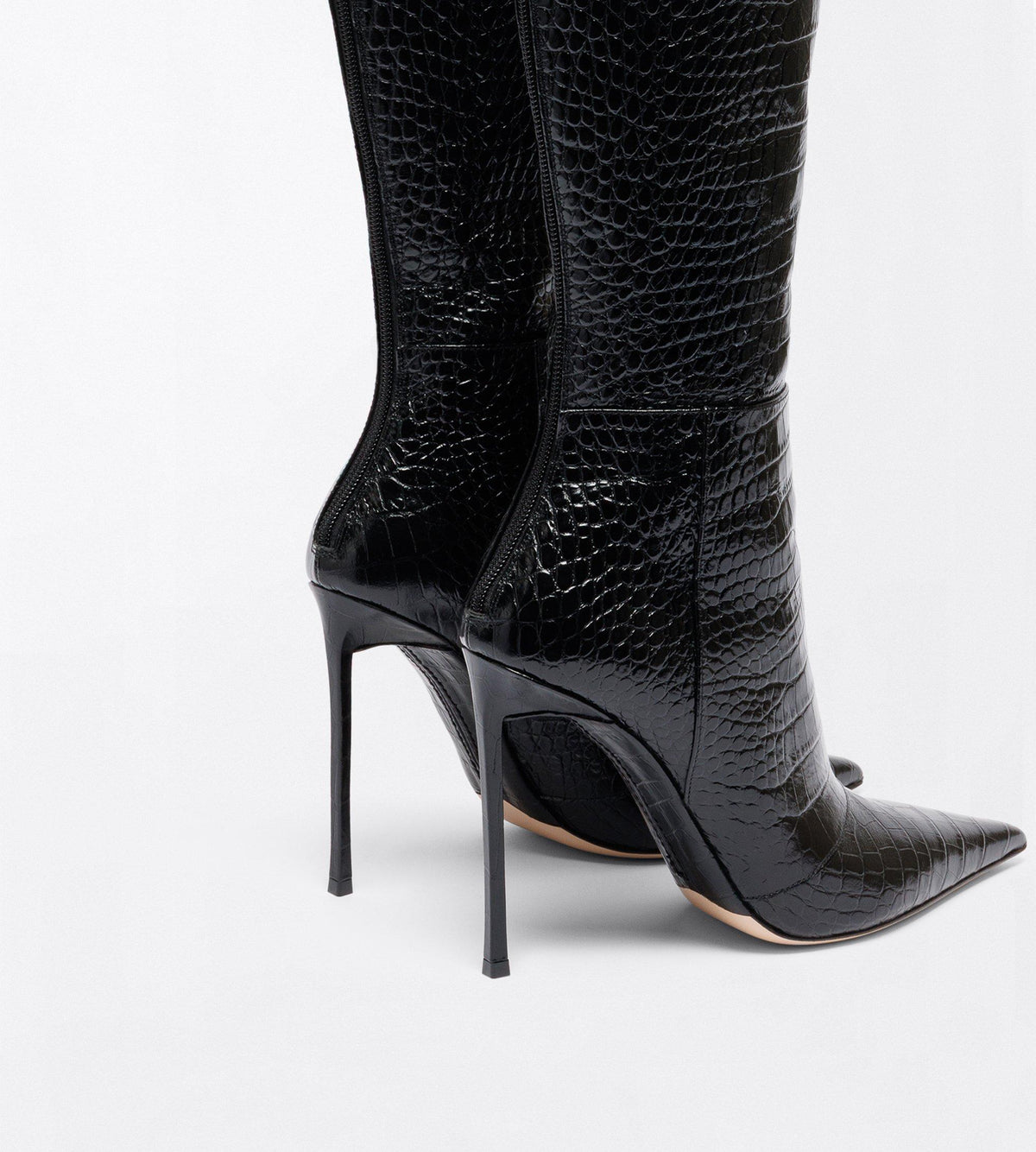 Tom Ford Shiny Stamped Crocodile Leather Vertigo Thigh High Boot