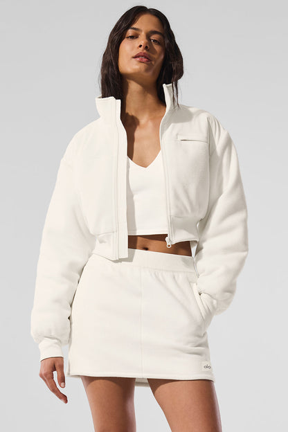 Alo Yoga Polar Fleece Cropped Wintry Mix Jacket