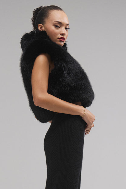 Alo Yoga Women'S Opulent Faux Fur Cropped Vest