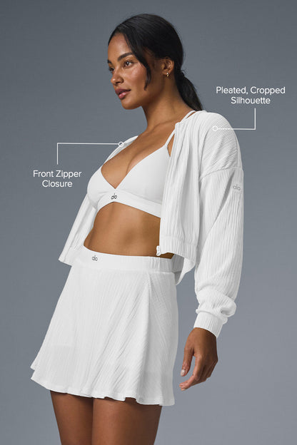 Alo Yoga Women'S Cropped Micro Plisse Jacket