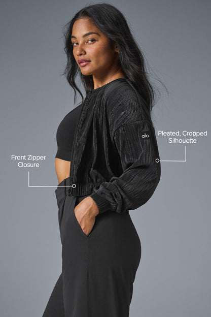 Alo Yoga Cropped Micro Plisse Jacket
