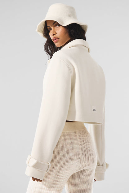 Alo Yoga Women'S Wool Cropped Metro Trench