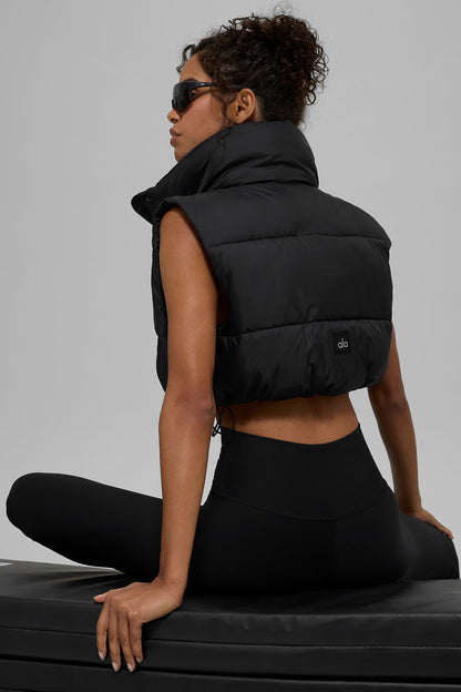 Alo Yoga Women'S Cropped Gold Rush Puffer Vest