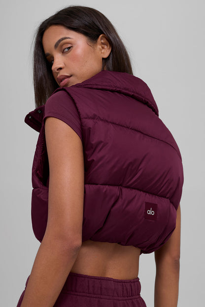 Alo Yoga Women'S Cropped Gold Rush Puffer Vest