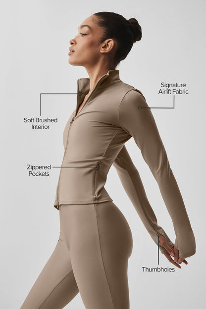 Alo Yoga Women'S Airlift Winter Warm Radiant Full-Zip Jacket
