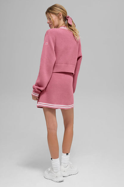 Alo Yoga Women'S Tennis Club Sweater Knit Full Zip Jacket