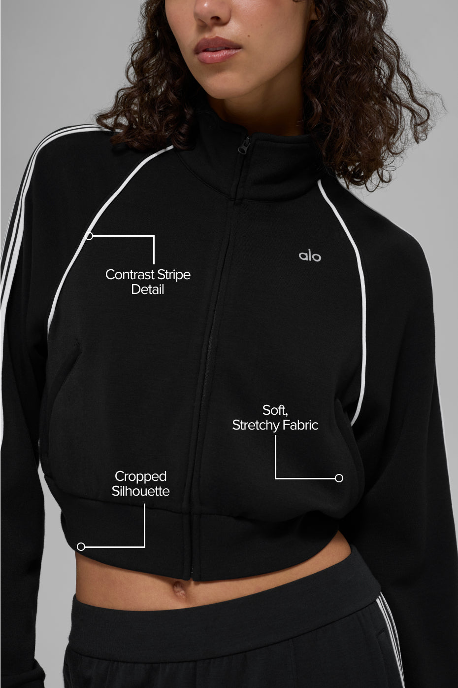 Alo Yoga Women'S Track Star Full Zip Jacket