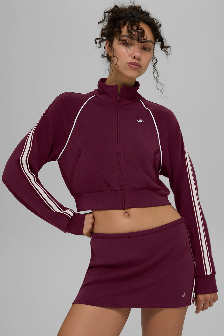 Alo Yoga Women'S Track Star Full Zip Jacket